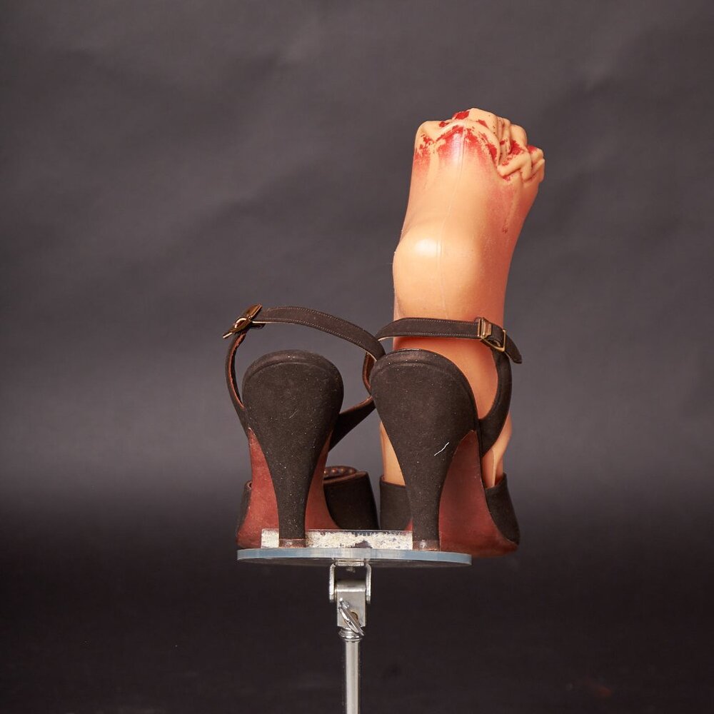 1940s Tupper Brown Suede Peep Toe Heels